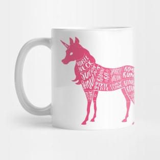 Pink Unicorn - Fantasy Butcher Cuts of Meat Mug